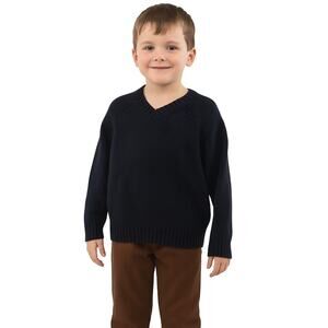 Land’s End Boys Dark Blue Cable Knit Pullover Sweater Size 5/6 Crewneck